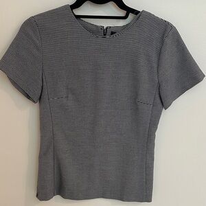 Ann Taylor Monochrome Striped Short Sleeve Tee